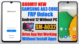 Samsung A03 Core FRP Bypass Without Pc Android 12 - Samsung SM-A032F Google Account Unlock 2023