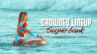 Crowded Lineup @ The Superbank May 2022 Surfing Australia