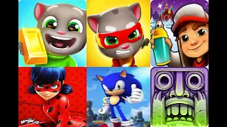 Subway Surfers VS Talking Tom Hero Dash VS Talking Tom Gold Run  vs Temple run 2 vs Sonic Dash ...