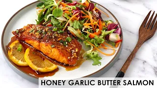 Honey Garlic Butter Salmon Recipe | Easy Salmon Recipe ready in 20 Minutes