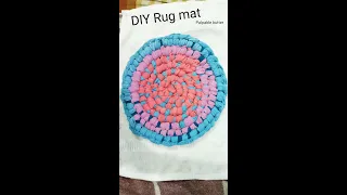 DIY rug carpet from old dupatta without stitching #trending #shorts #youtubeshorts #carpet