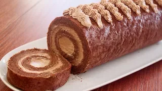 Chocolate Swiss Roll Recipe - Best Swiss Roll Recipe -کیک کریم دار