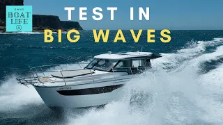 Jeanneau Merry Fisher 1095 - TEST DRIVE through big waves in the ocean