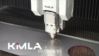 Extremely fast cutting in steel by Kimla fiber laser