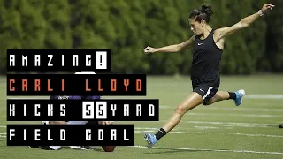 Carli Lloyd Drills 55-yard Field Goal at Eagles Practice