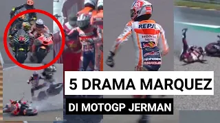Endingnya Bikin Nyesek!!! 5 Drama Marc Marquez di MotoGP Jerman 2023 Sampai 5x Crash!