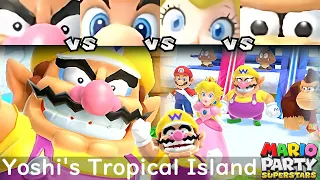 Mario Party Superstars Wario vs Mario vs Peach vs Donkey Kong at Yoshi's Tropical Island