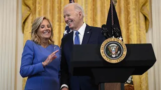 Jill Biden rushes over to rescue 'confused' Joe talking to another woman