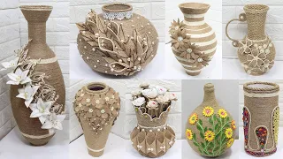 10 Amazing Flower Vase Ideas from Waste Materials | Jute Craft Ideas