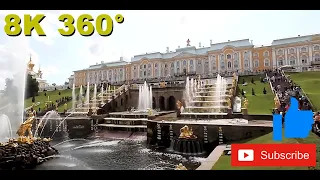 8K 360 VR Peterhof palace and garden St Petersburg Russia (ASMR/Travel) VR180 avail in my channel