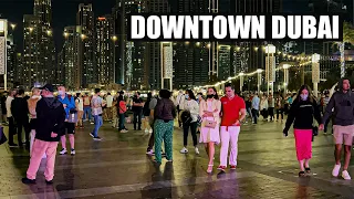 4K Walk Downtown Dubai Fountain Burj Khalifa Walking Tour Night  🇦🇪 Dubai UAE