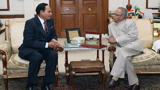 HE General H.M. Ershad, Former President of Bangladesh called on President Mukherjee