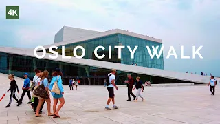 Norway city 4K walk | Oslo summer walking Tour  hdr 60fps | Norway summer