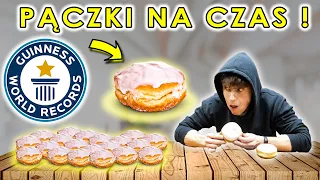 JEM PĄCZKI NA CZAS BEZ OBLIZYWANIA SIĘ ! 🍩 REKORD ŚWIATA 🏆