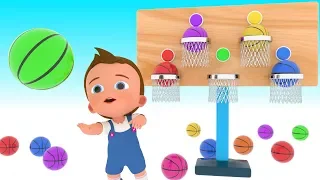 Basketball Game Play by Little Baby to Learn Colors for Children - 3D Kids Games Learning Video