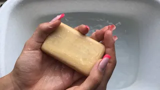 ASMR washing soap.Мыление хозяйственного мыла