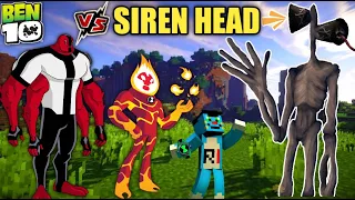 Minecraft | Ben 10 Vs Siren Head Fight With Oggy And Jack | Minecraft Pe | In Hindi |