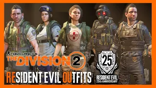 THE DIVISION 2 x RESIDENT EVIL - Leon, Chris, Jill, Rebecca, & HUNK Outfits.