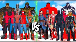 EVIL AVENGERS VS INTO THE MULTIVERSE SPIDER MAN X THANOS - SUPERHEROES BATTLE