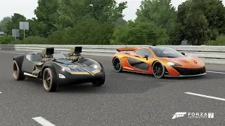 Forza 7 Drag race: Hot wheels Twin Mill vs McLaren P1
