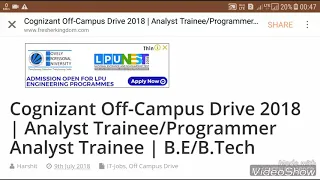 Cognizant Off-Campus Drive 2017- 2018 | cognizant recruitment process| cognizant recruitment