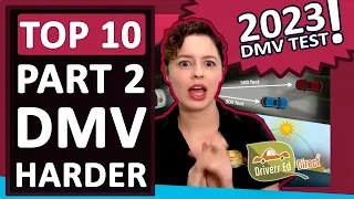 Trending: DMV Exam Questions Part 2 - TOP 10/20 Harder DMV Permit Test Questions Missed More Today!