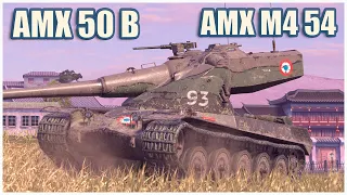 AMX 50 B & AMX M4 mle. 54 • WoT Blitz Gameplay