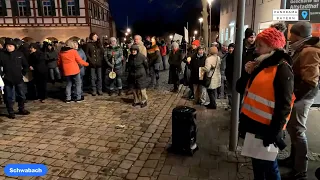 Montagsdemo in Schwabach - Eröffnung der Demo - 07.02.2022