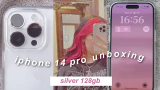 iphone 14 pro (silver 128gb) unboxing! | camera test + accessories
