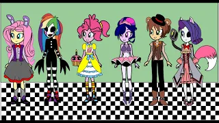 Fnaf Mlp Paper Custom- Equestria girls Cosplay party  in Freddy  pizzeria