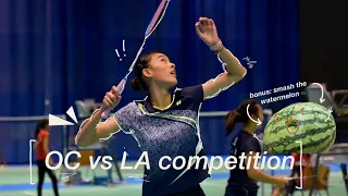 badminton vlog: smash the watermelon & team competition