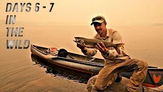 Camping in a FOREST FIRE! - CATCH AND COOK Lake Trout-STRANDED series e5