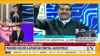 Maduro volvió a apuntar contra Javier Milei: "Eres un tremendo vendepatria"