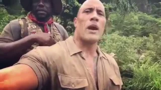 Kevin Hart And Dwayne The Rock Johnson Having Fun In Jumanji Set, ft Jack Black & Karen Gillan