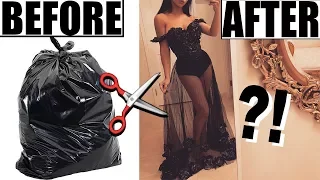 MAKING A DRESS OUT OF TRASH BAGS!