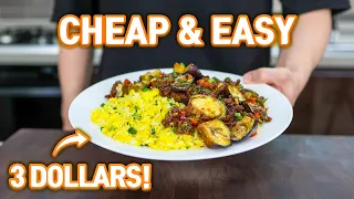 3 Dollar Easy & Cheap Meal that College Students Can Make! l Eggplants with Egg Fried Rice!