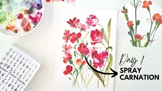Flower Color Guide Summer Paint Party | Day 1: RED Spray Carnations