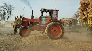 Belarus Tractor Sugercane Load Trolley Pulling The Ramp || Tractor Pulling Fail || Belarus 510
