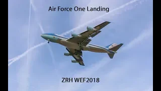 AIR FORCE ONE LANDING ZÜRICH FOR WEF2018 (with ATC)