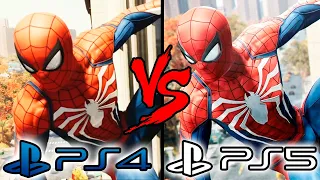 COMPARANDO SPIDER-MAN PS4 COM O REMASTER DELE NO PS5!