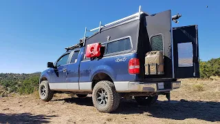 Nomad builds & lives in Minimalist F-150 Truck Camper - Rig Walk Through