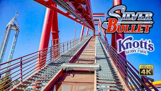 August 2022 Silver Bullet Roller Coaster Front Row On Ride 4K POV Knott's Berry Farm