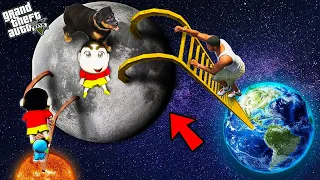 GTA 5 : Shinchan & Franklin Found New Secret Stairway To Moon And Space In Gta 5 !