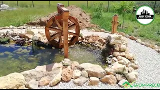 ESPECTACULAR ESTANQUE PARA PECES CON MOLINO!