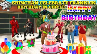 GTA 5 : Shinchan Celebrate Franklin Birthday in CIRCLE In GTA 5! Waveforce Gamer