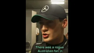 Daniel Ricciardo gives George Russell the finger