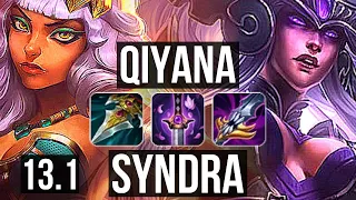 QIYANA vs SYNDRA (MID) | Rank 1 Qiyana, 18/2/9, Rank 8, 7 solo kills | EUW Challenger | 13.1