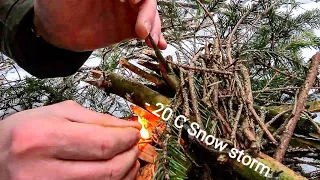 ✅️ Winter camping in snow storm | -20°C | Blizzard | ASMR | Only natural sounds 🔥🔥🔥