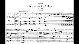 W. A. Mozart String Quartet n°9 KV 169 - Score