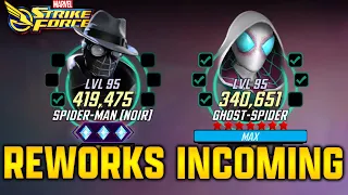 NOIR & GHOST SPIDER REWORKS - SKILL RAID TEAM DUAL TAGS - MARVEL Strike Force - MSF